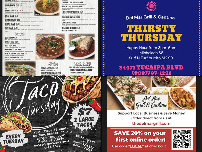 Del Mar Grill & Cantina Menu