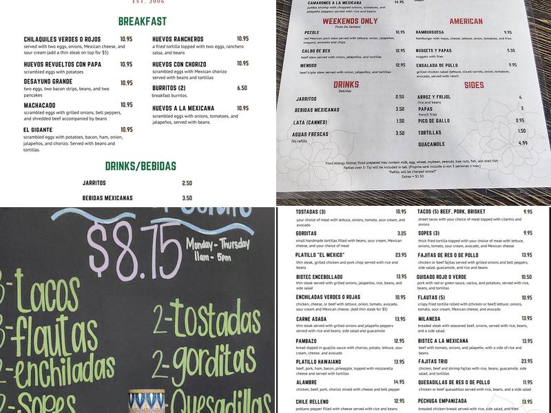 Mexico Restaurant Menu