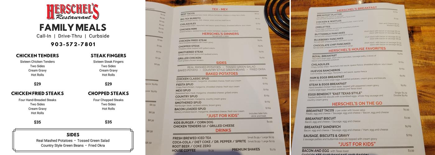 Herschel's Restaurant Menu