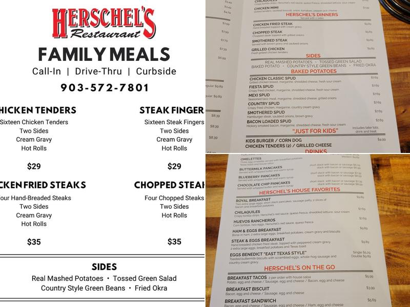 Herschel's Restaurant Menu