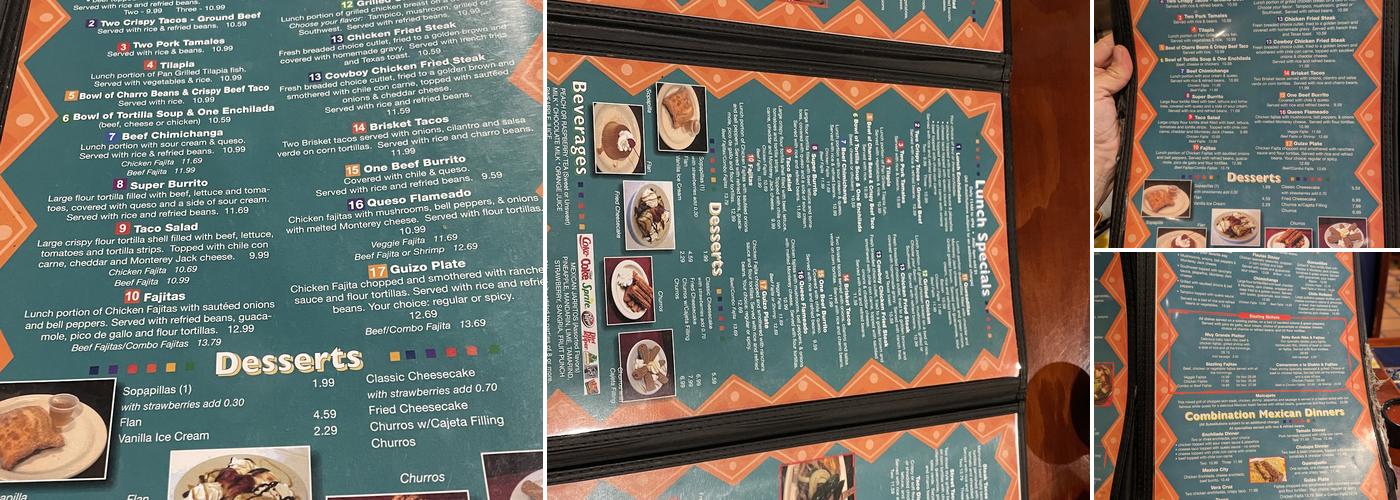 Two Senoritas Menu