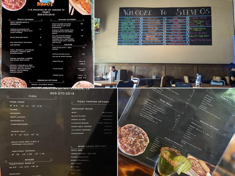 Steve-O's Pizza and Pub Menu