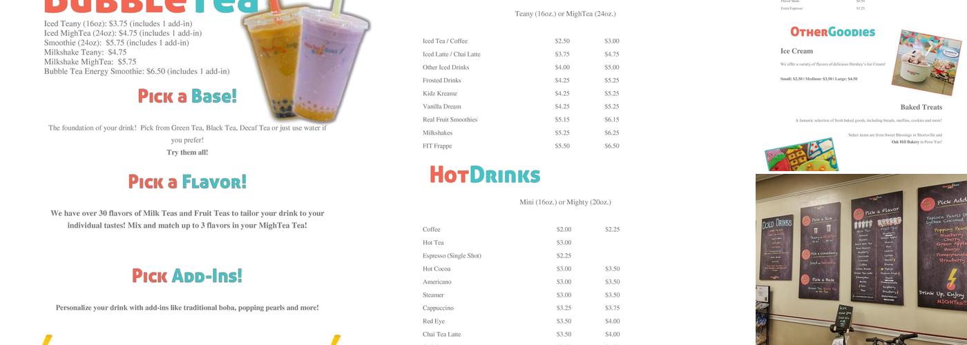 Mightea Boba Menu