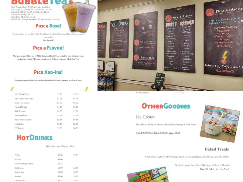 Mightea Boba Menu