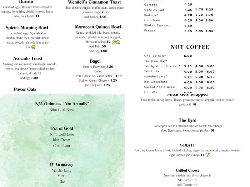 The Dalai Java Menu