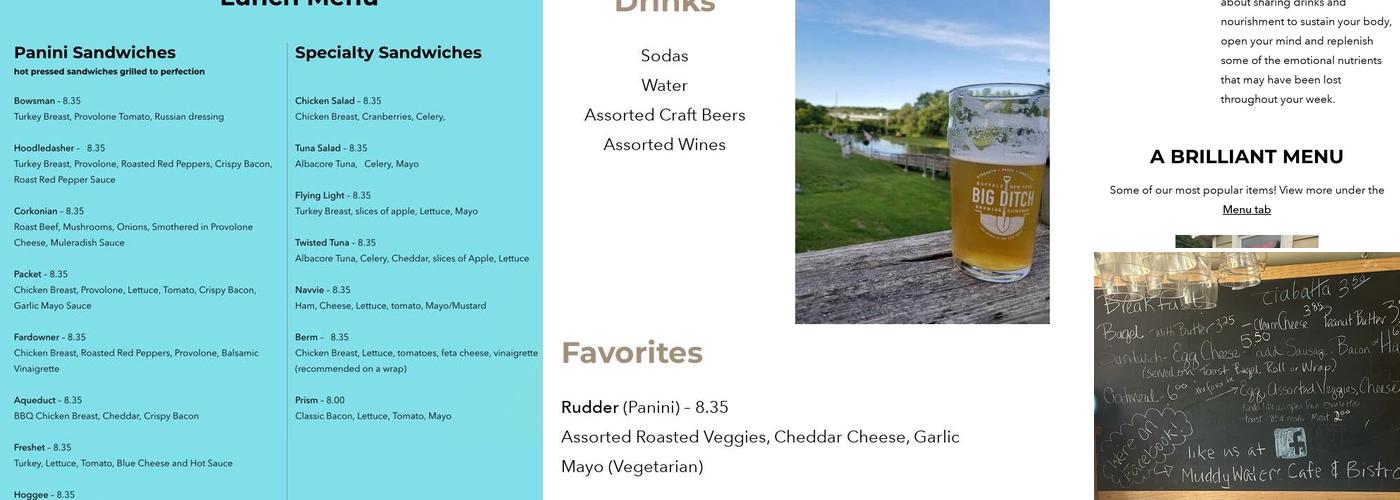 Muddy Waters Café Menu