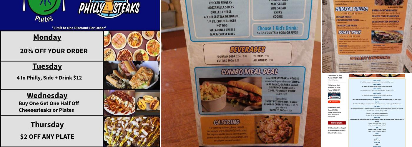 Mac's Philly Steaks Menu