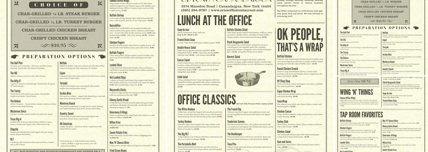 Eric's Office Restaurant Menu