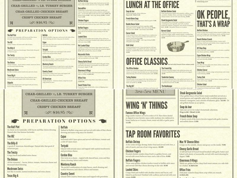 Eric's Office Restaurant Menu