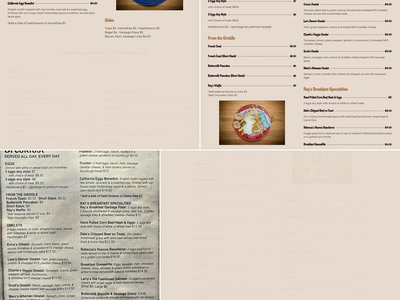 Ray's Restaurant Menu