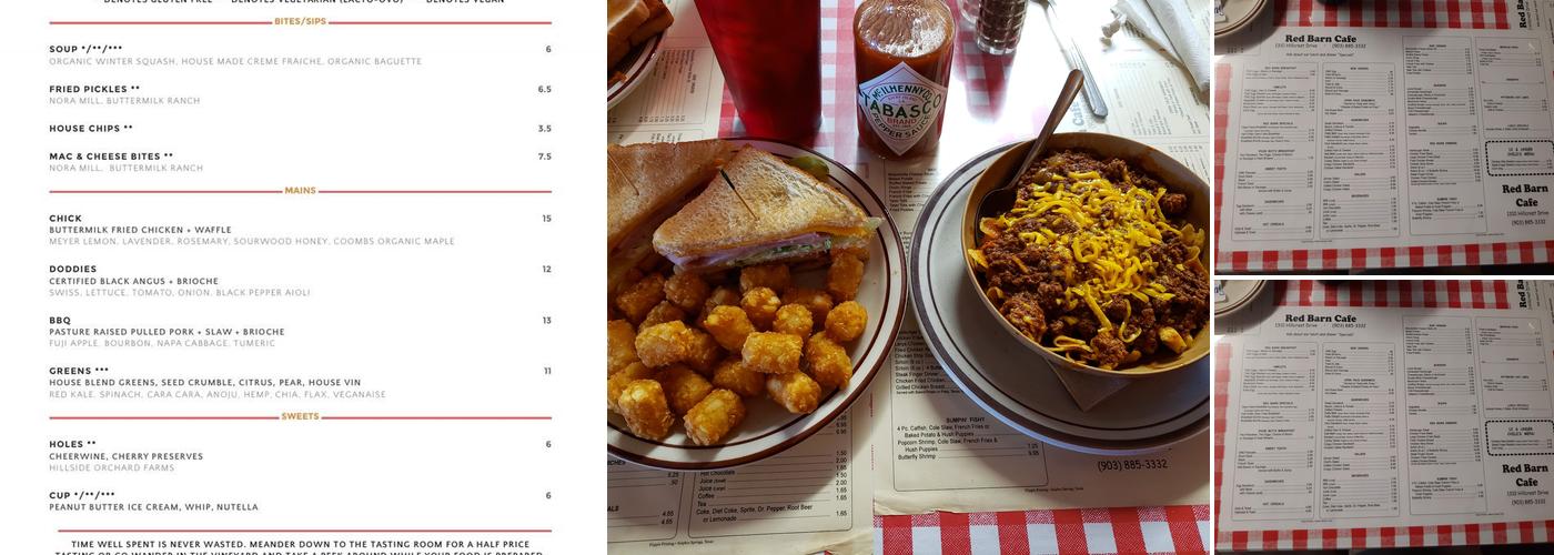 Redbarn Cafe Menu