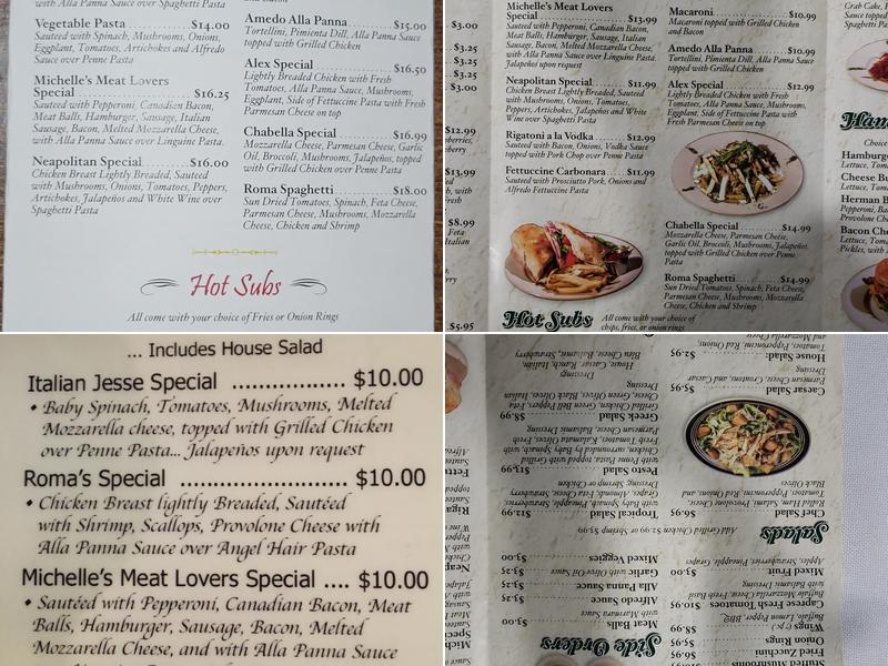 Romas Italian Restaurant Menu