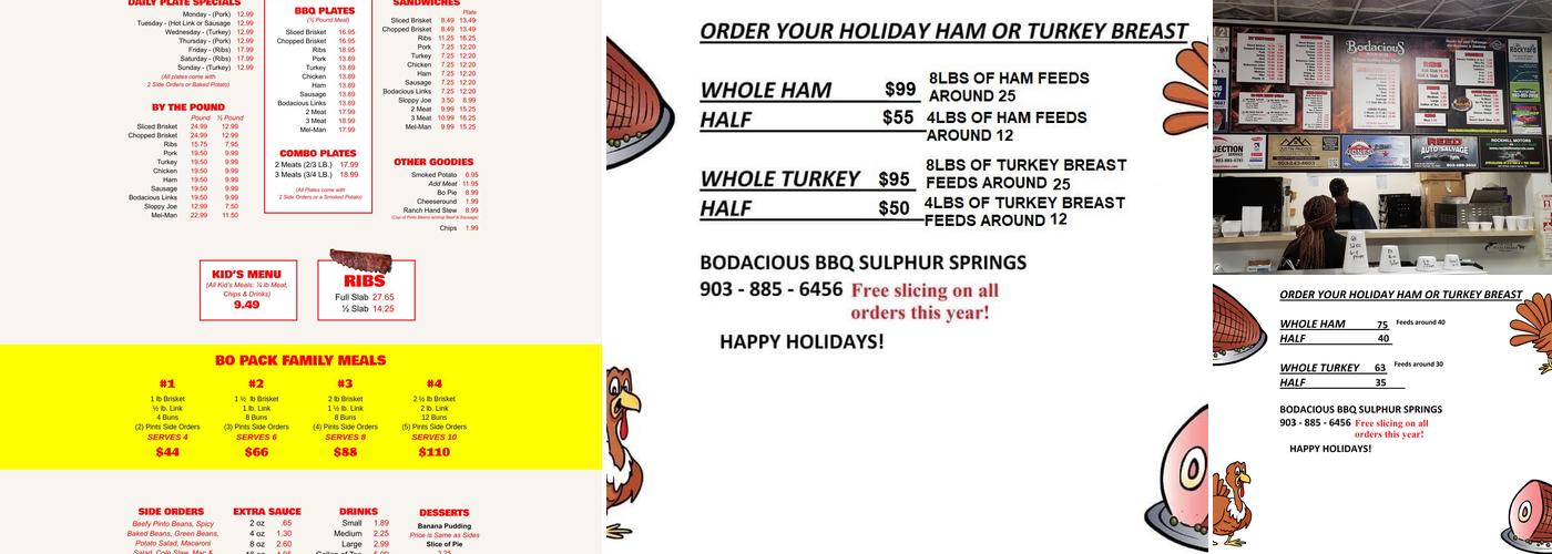 Bodacious Bar-B-Q Menu