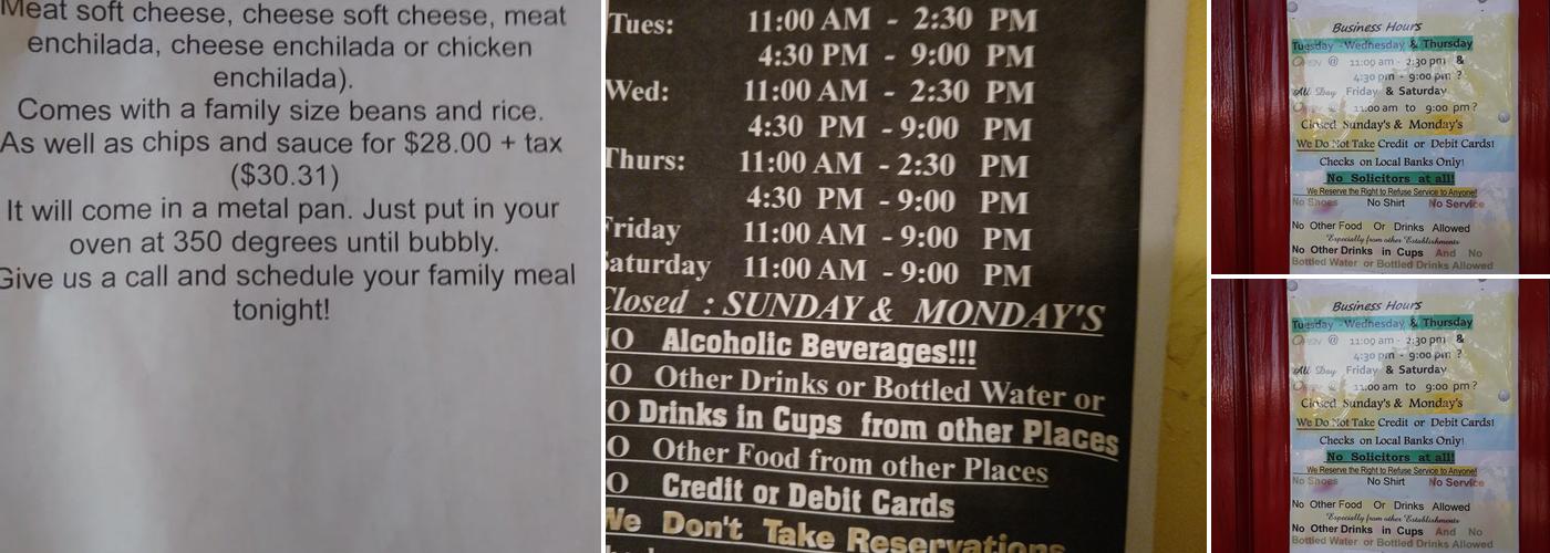 El Charro Restaurant Menu