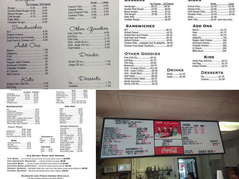 Burgers & Fries Menu
