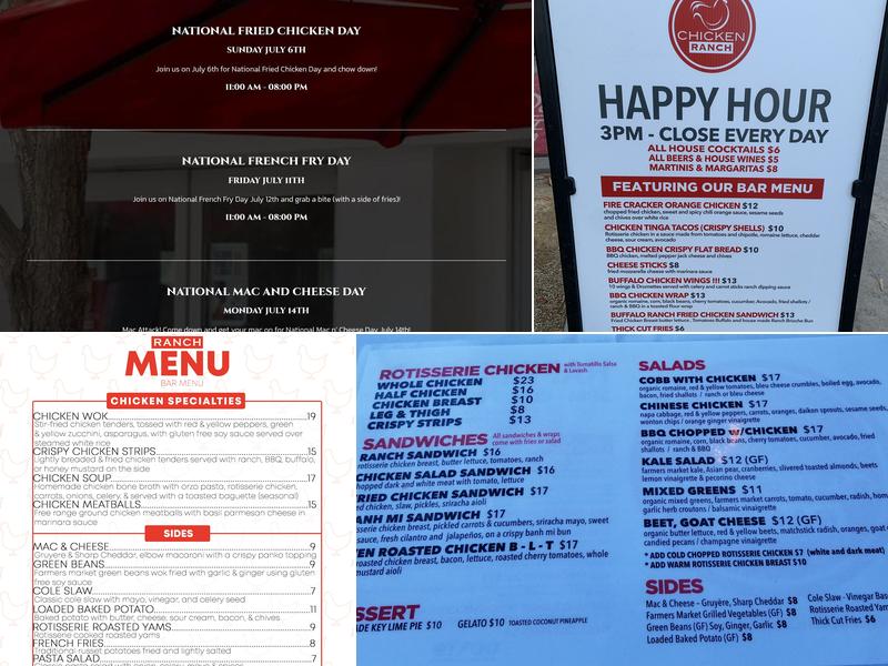 Chicken Ranch Menu