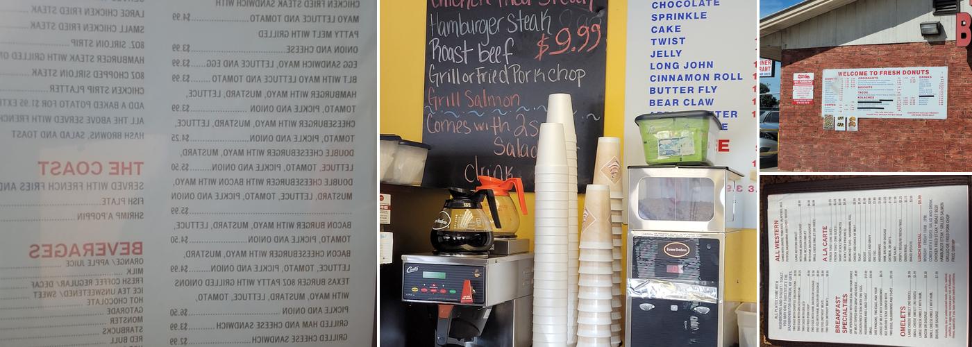 Donuts and Breakfast Menu