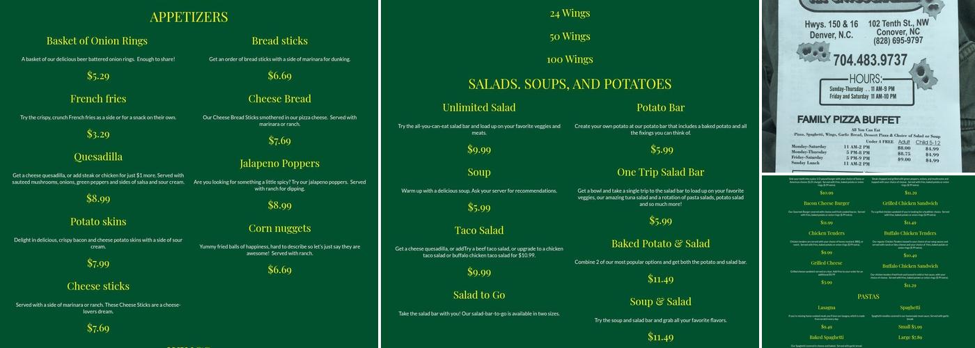 Untouchables Burgers Bakers and Pizza Makers Menu