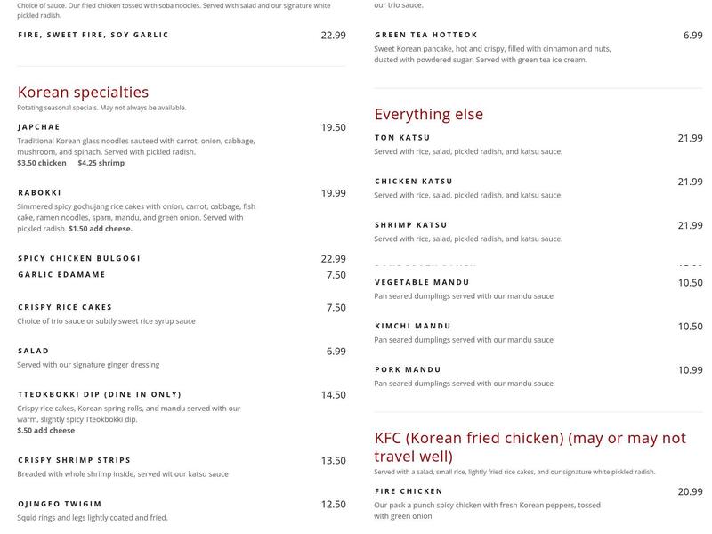 Umami Seoul (now BeeCh, please) Menu