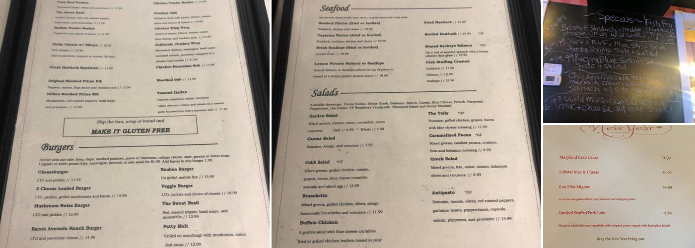 The Sweet Basil Menu