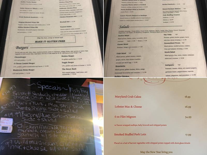 The Sweet Basil Menu