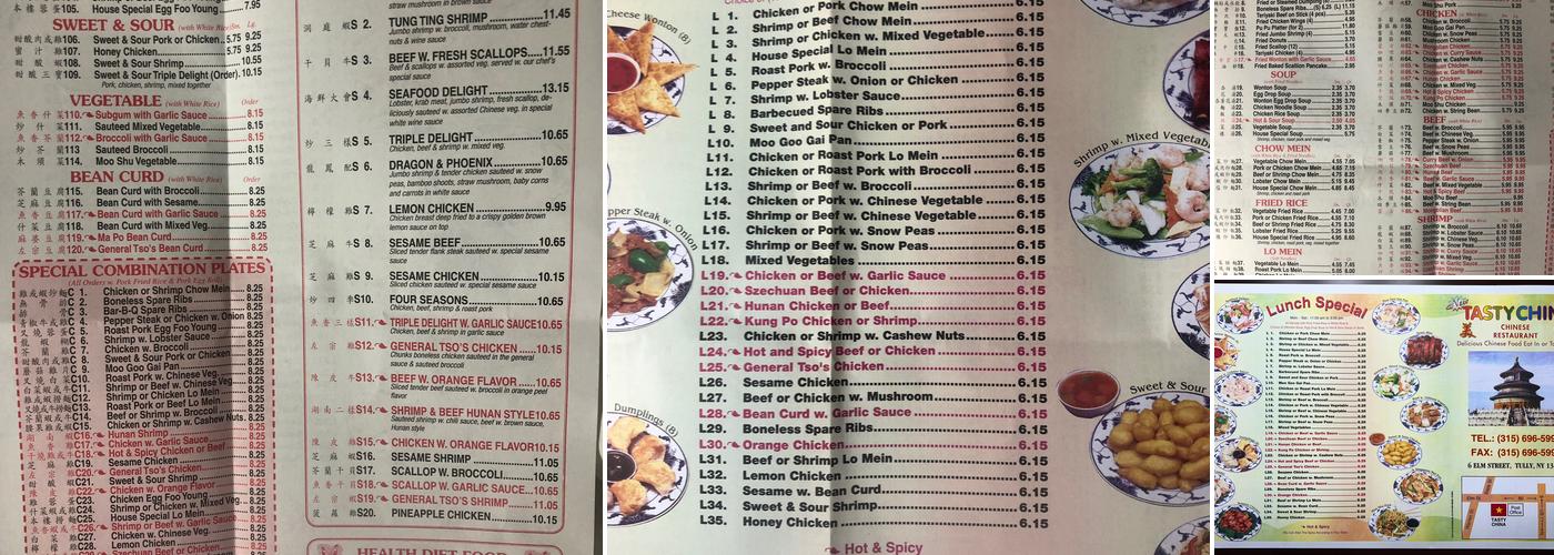 Tasty China Menu