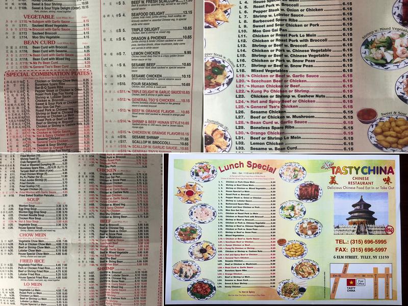 Tasty China Menu