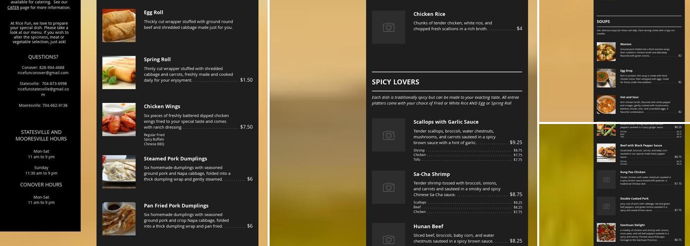 Rice Fun Menu