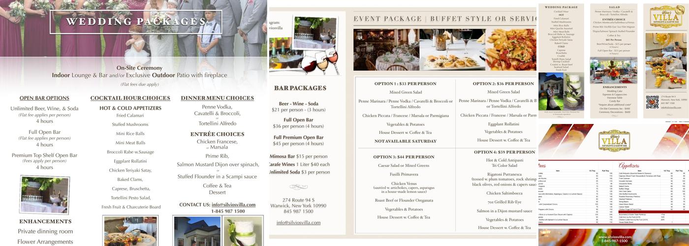 Silvio's Villa Ristorante & Martini Bar Menu