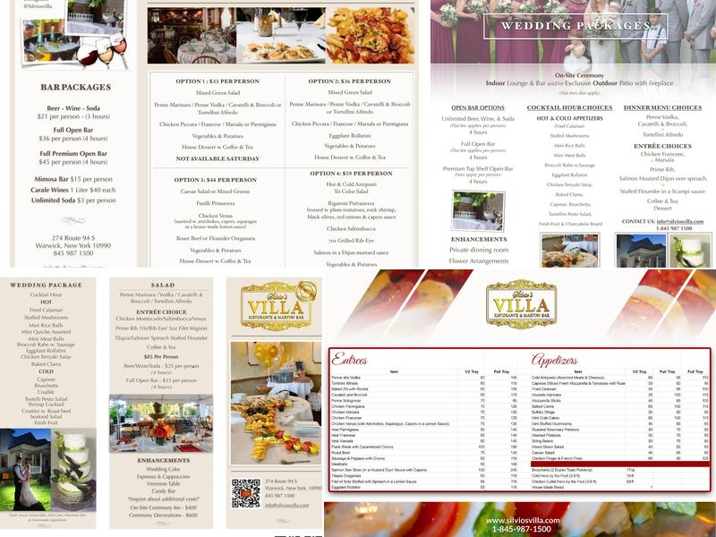 Silvio's Villa Ristorante & Martini Bar Menu
