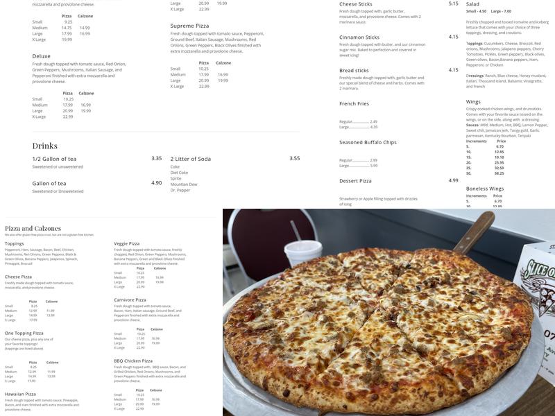 Slice of Heaven Pizza & Wings Menu