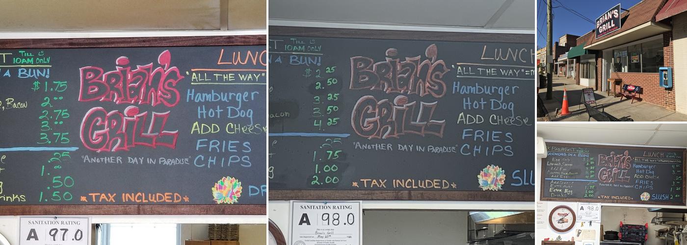 Brian's Grill Menu