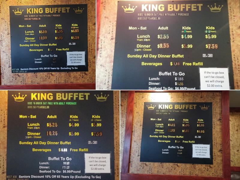 King Buffet Menu