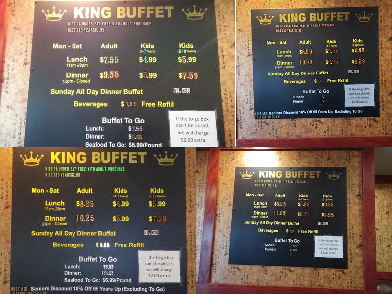 King Buffet Menu