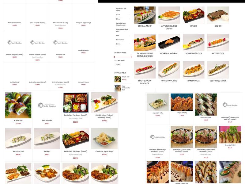 Sushi Garden Watsonville Menu