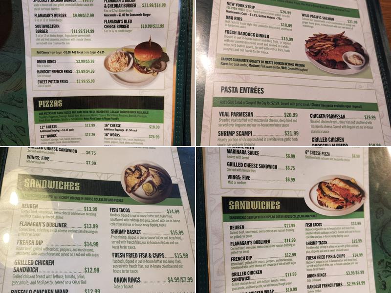 Flanagan's Pub & Grill Menu