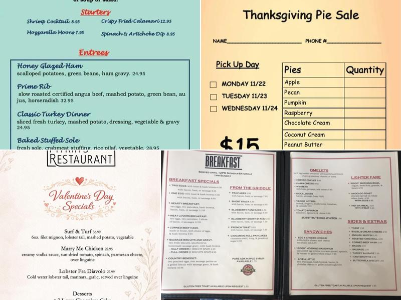 Pitkins Restaurant Menu