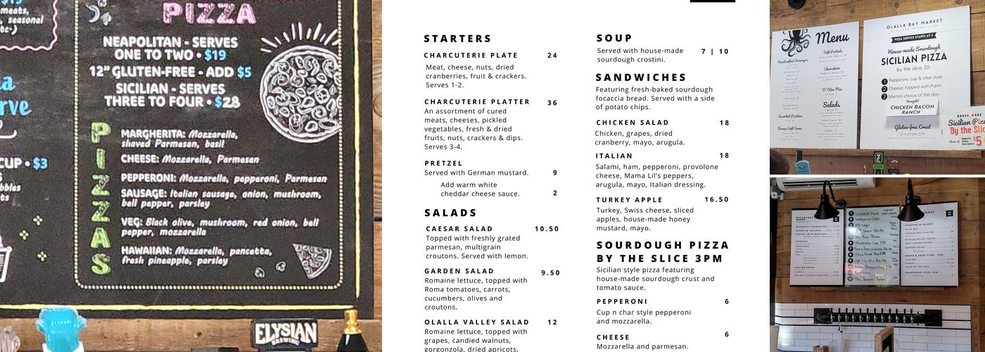 Olalla Bay Market & Landing Menu