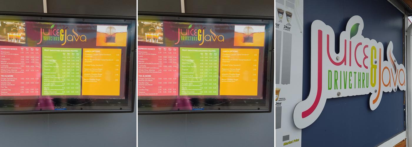 Juice Drivethru & Java Menu