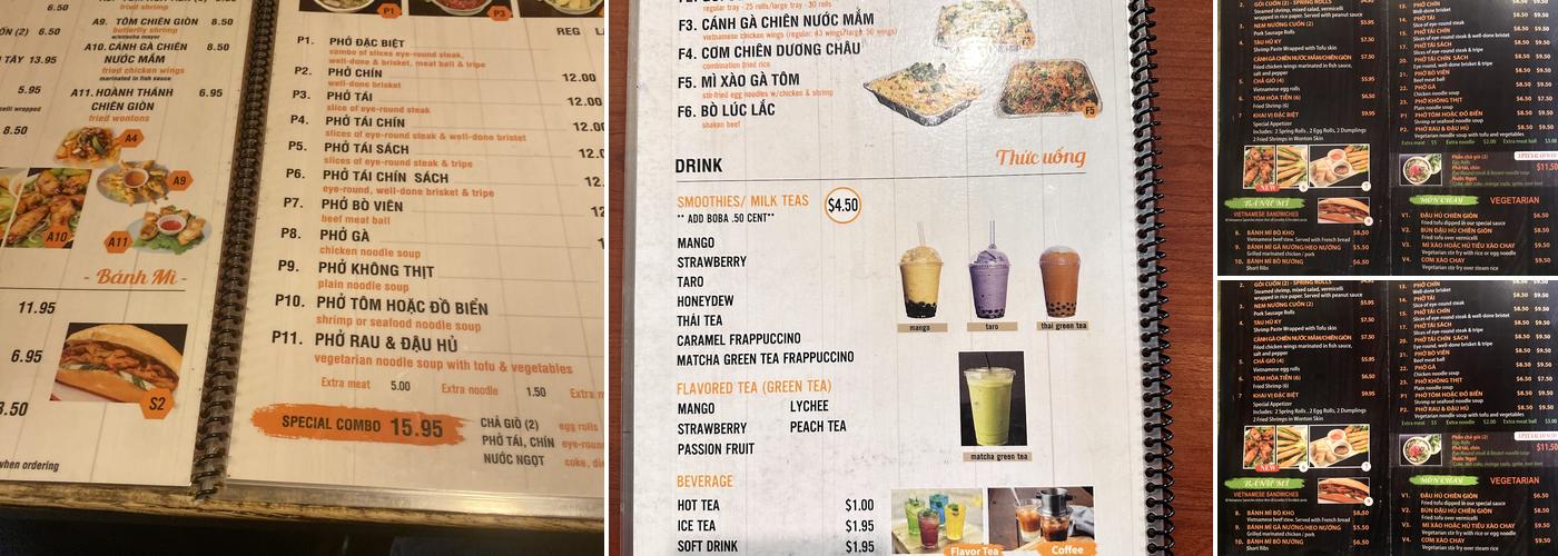 Saigon Noodle House Menu