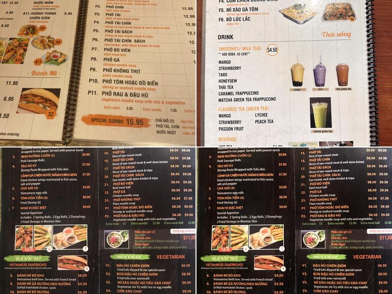 Saigon Noodle House Menu