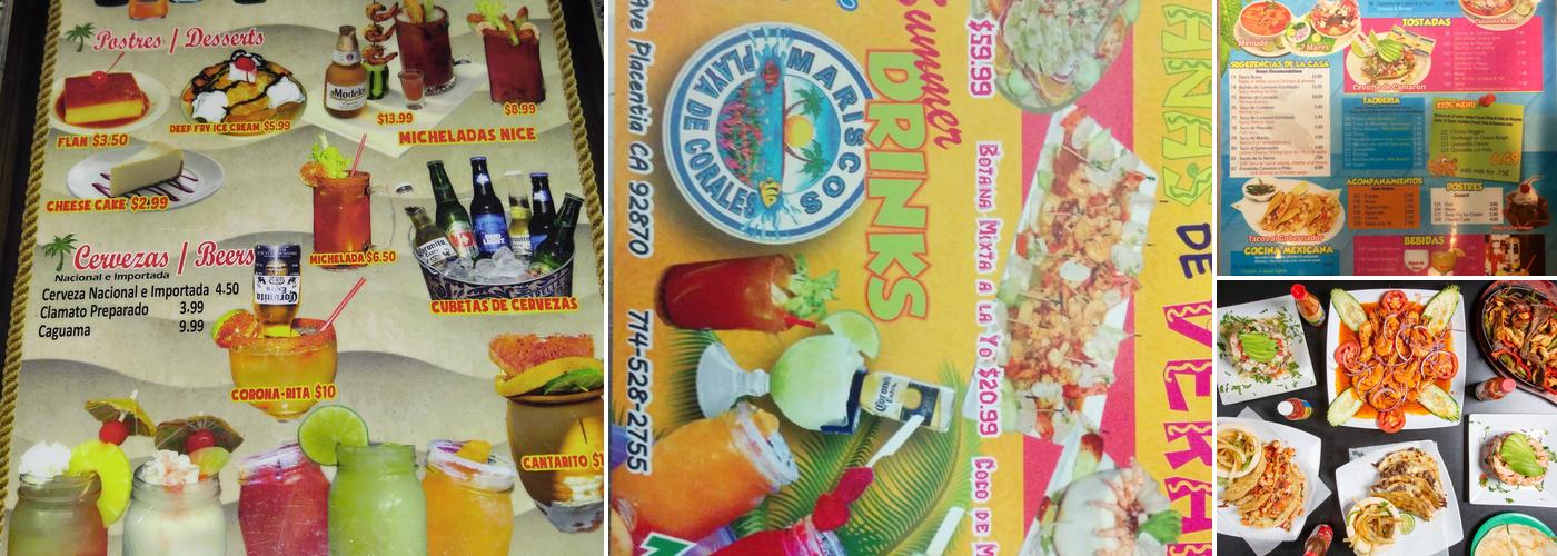 Mariscos Playa De Corales Menu