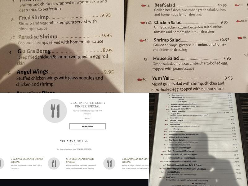 Thai Basil Menu