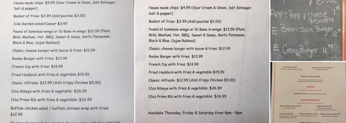 Riverview Bar & Restaurant Menu