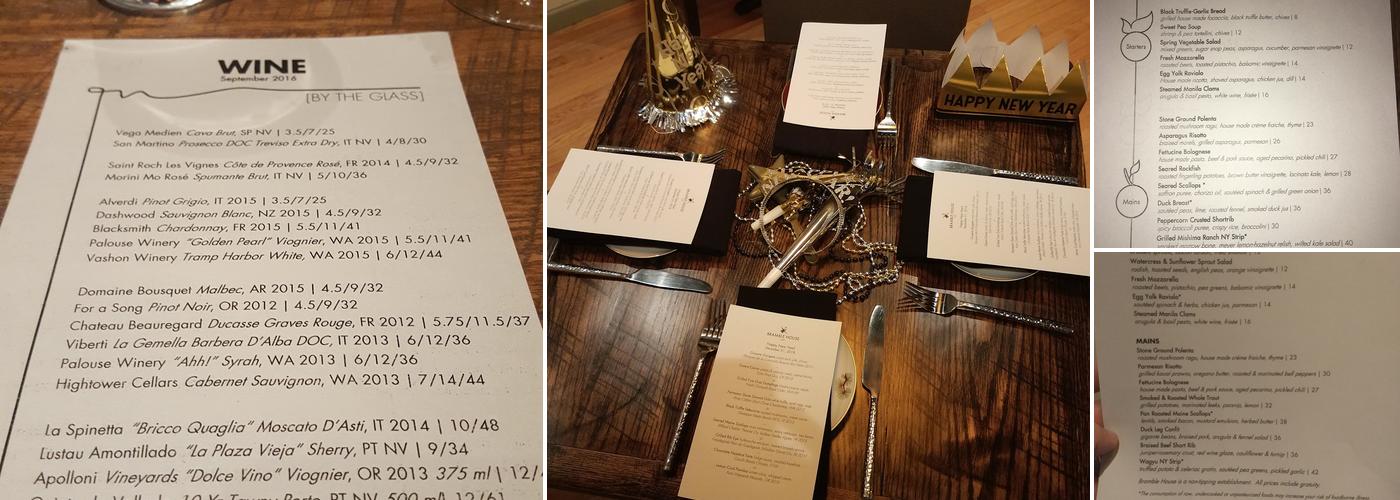 Bramble House Menu