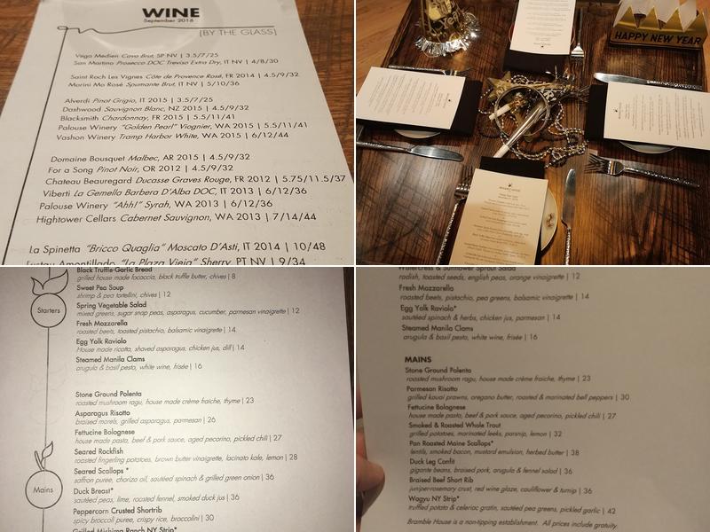 Bramble House Menu