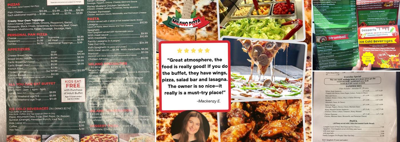 Milano Pizza Menu