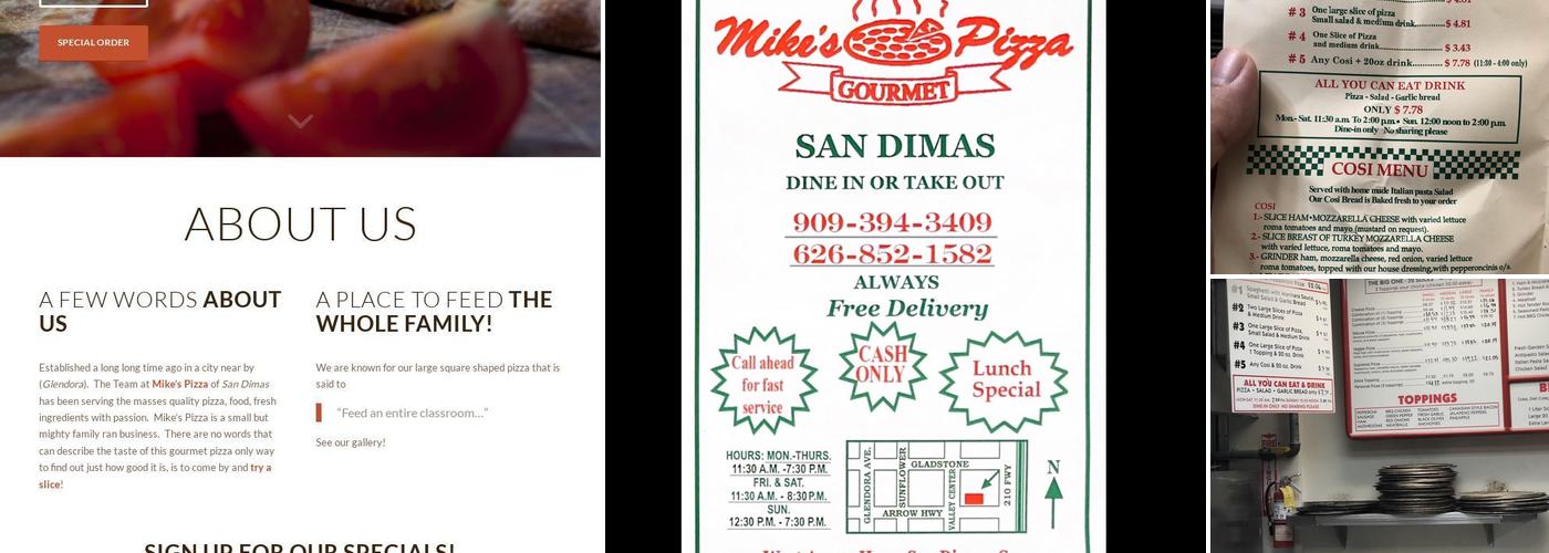 Mike's Pizza Menu