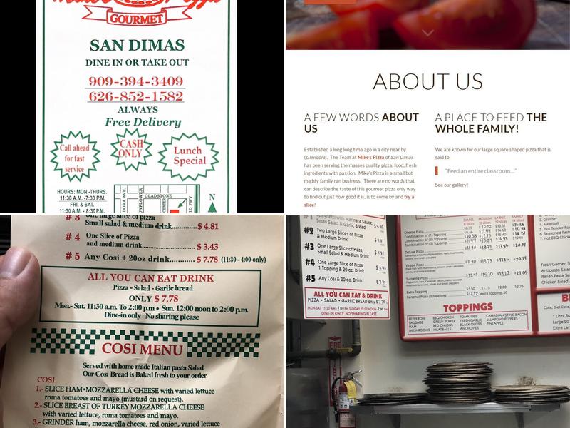 Mike's Pizza Menu