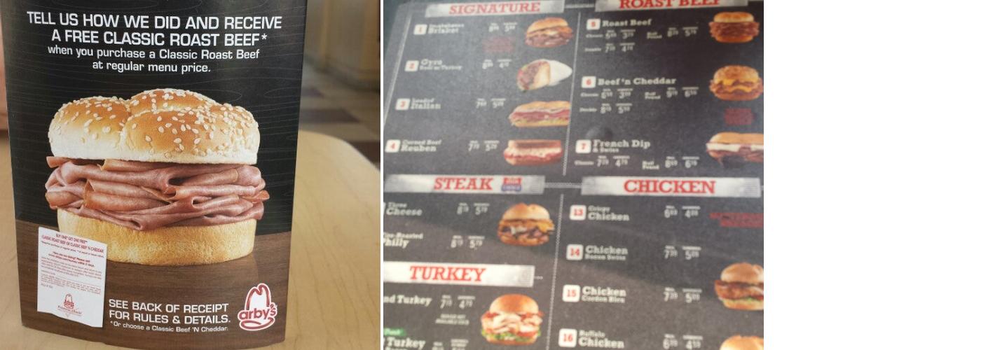 Arby's Menu